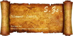 Simmer Zsolt névjegykártya