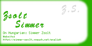 zsolt simmer business card